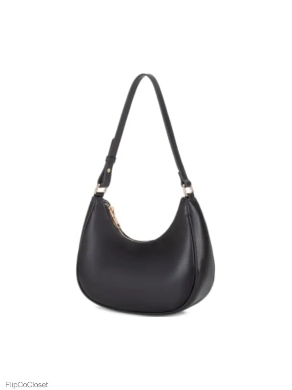 PU Leather Crescent Hobo Tote Shoulder Bag Zipper Closure
